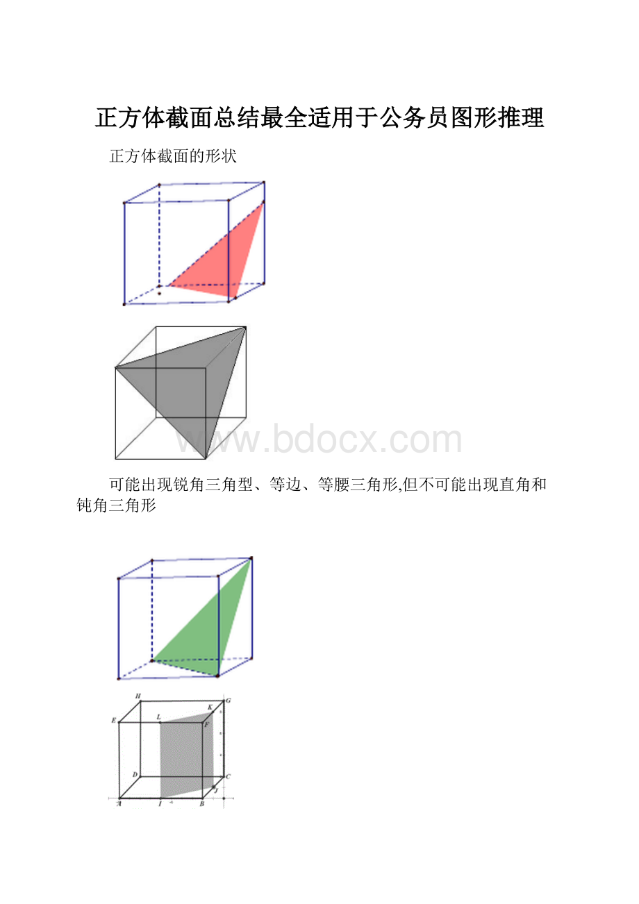 正方体截面总结最全适用于公务员图形推理.docx