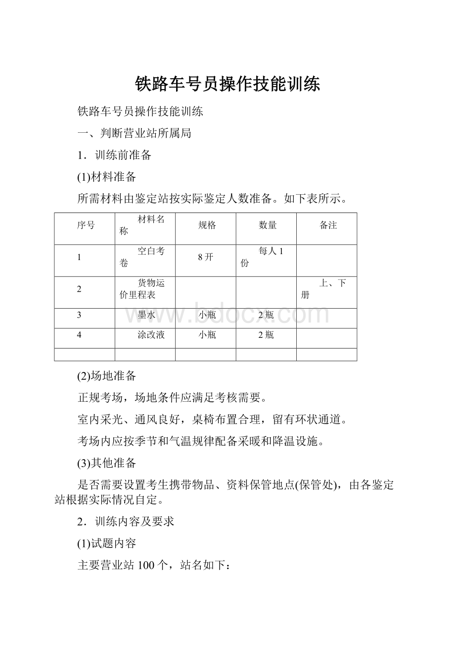 铁路车号员操作技能训练.docx