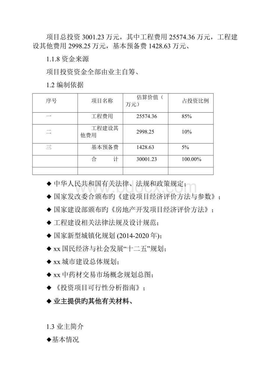 申报稿XX中药材交易市场建设项目可行性研究报告.docx_第3页