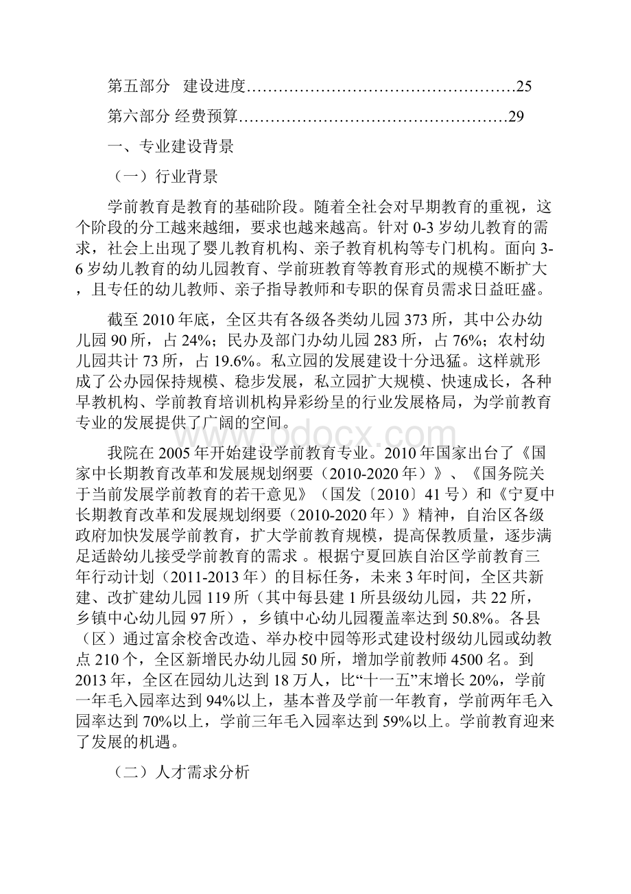 学前教育专业 建设 方案 申报书.docx_第2页