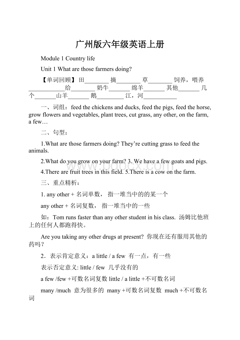 广州版六年级英语上册.docx