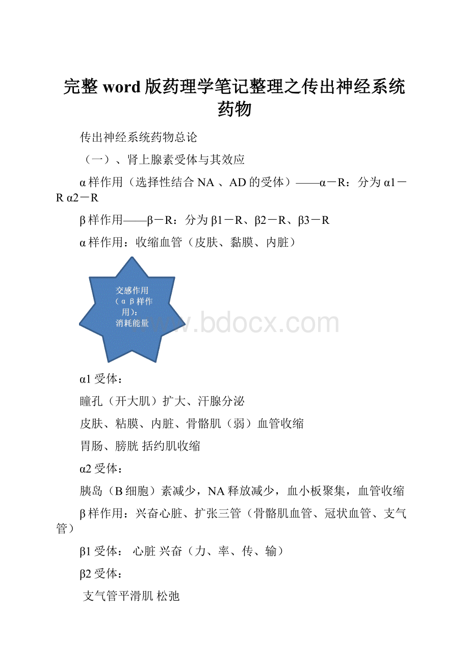 完整word版药理学笔记整理之传出神经系统药物.docx