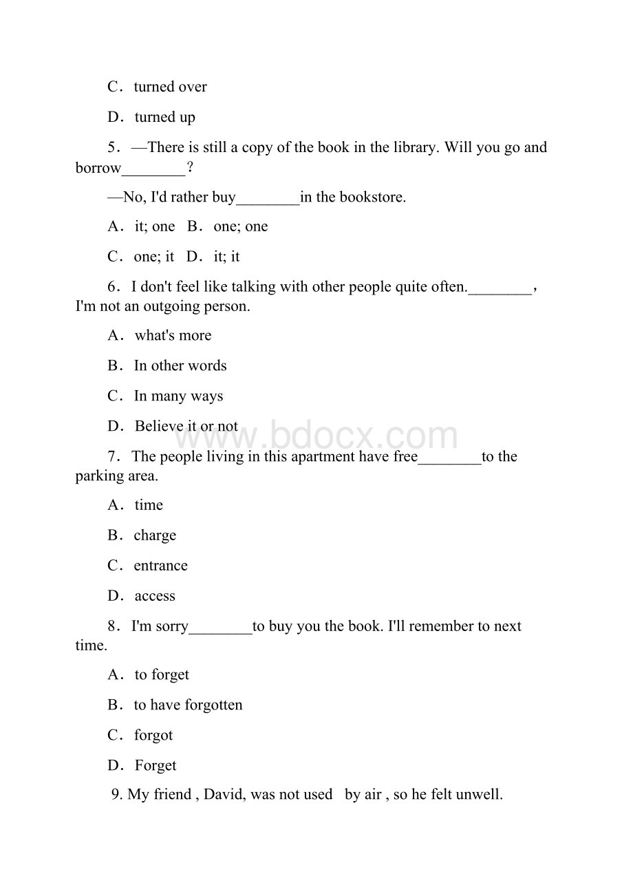 最新高中英语 期中考试 新人教版选修7 精品.docx_第2页