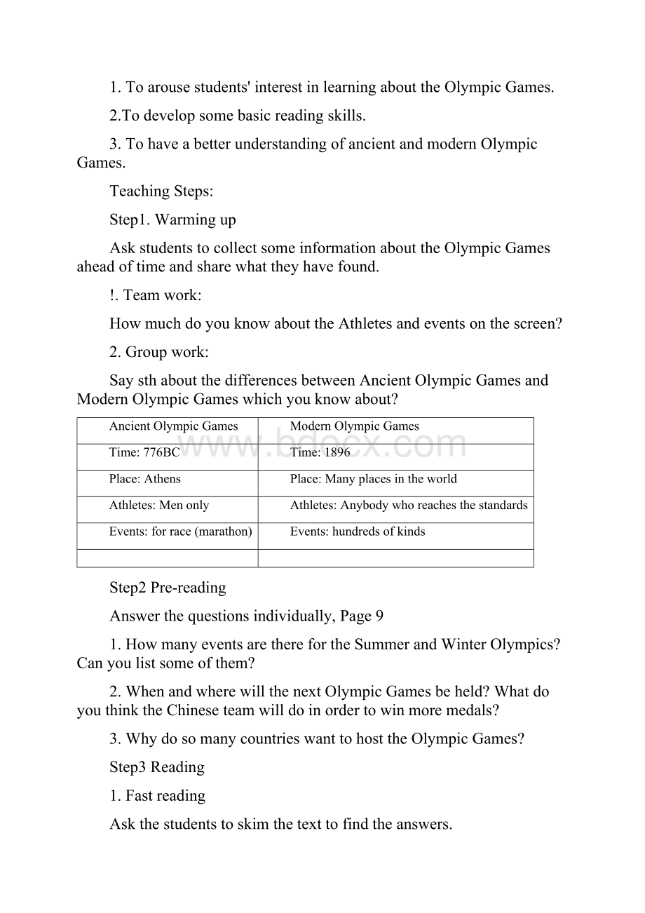 英语知识点必修 2Unit 2《The Olympic Games》教案2总结.docx_第2页