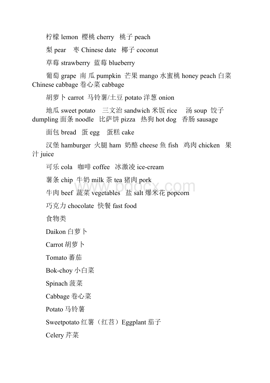 小学常用食物英语单词汇编.docx_第2页