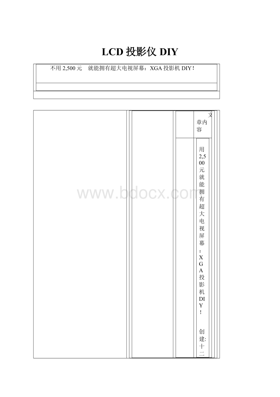 LCD投影仪DIY.docx_第1页