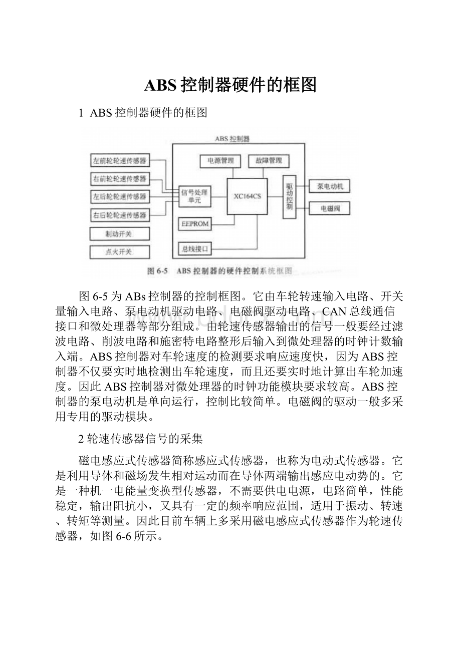 ABS控制器硬件的框图.docx