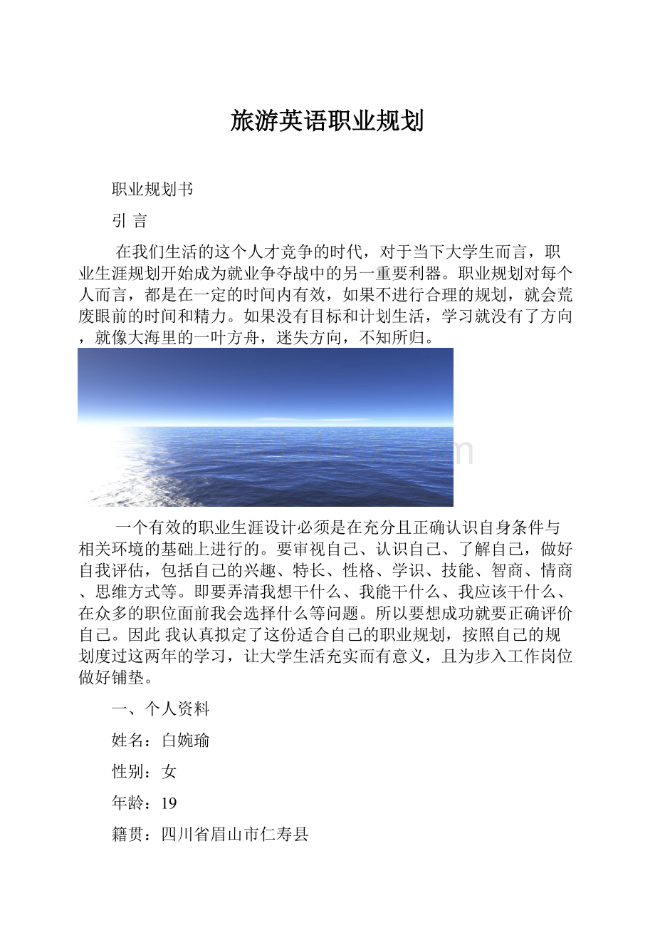 旅游英语职业规划.docx