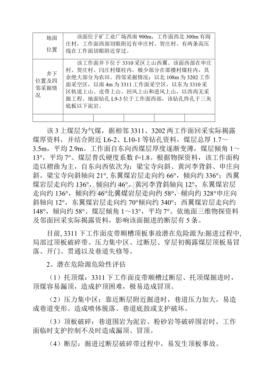 下工作面皮带顺槽掘进工作面现场处置方案.docx_第2页