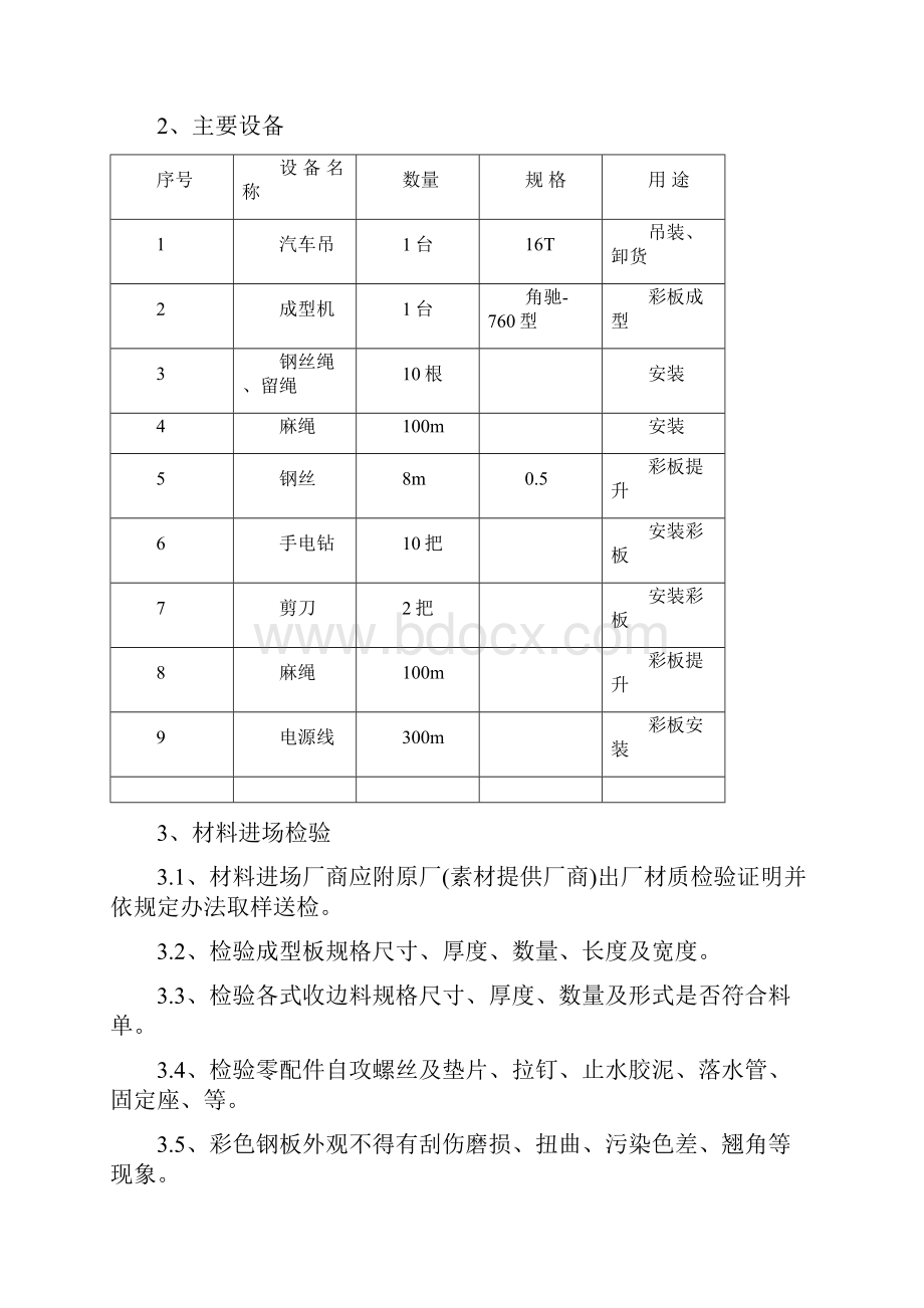 双层钢结构屋面彩板安装施工组织设计.docx_第2页