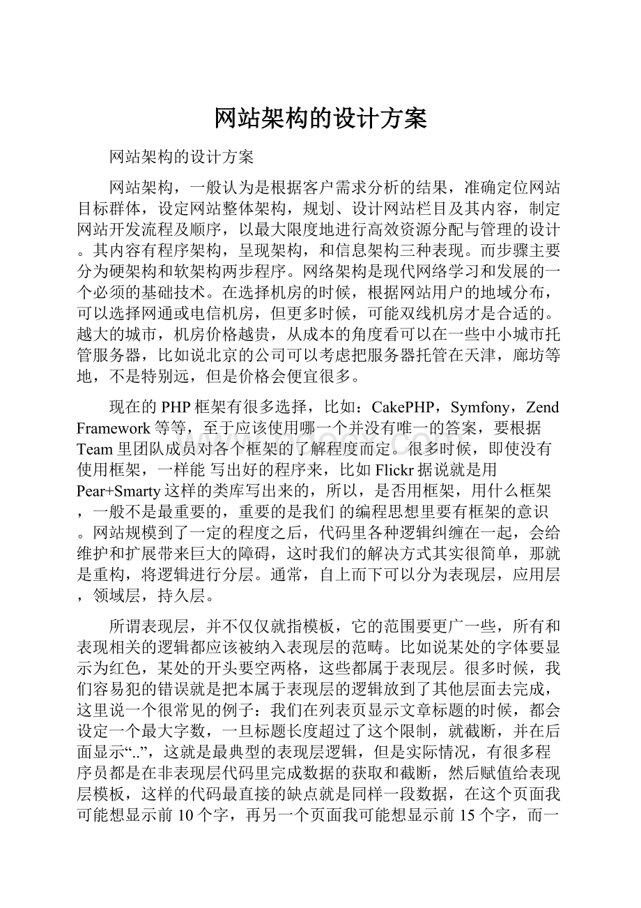 网站架构的设计方案.docx