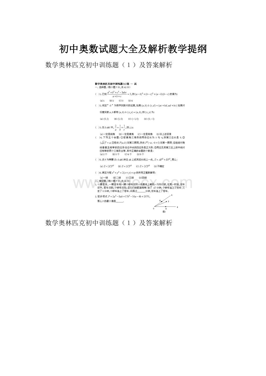 初中奥数试题大全及解析教学提纲.docx_第1页