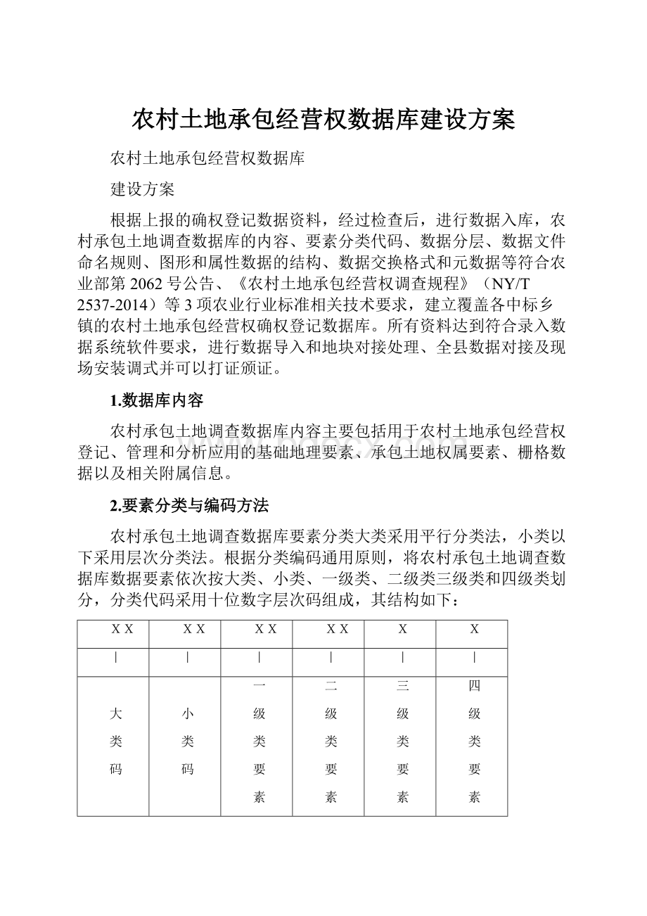 农村土地承包经营权数据库建设方案.docx_第1页