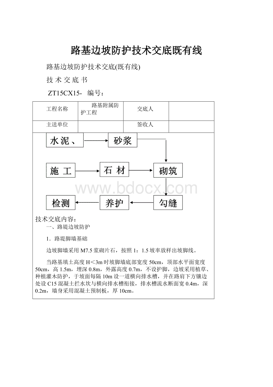 路基边坡防护技术交底既有线.docx_第1页