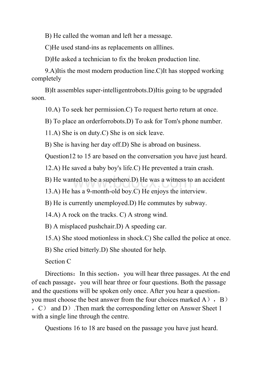 大学英语四级第二套真题和答案之欧阳总创编.docx_第3页