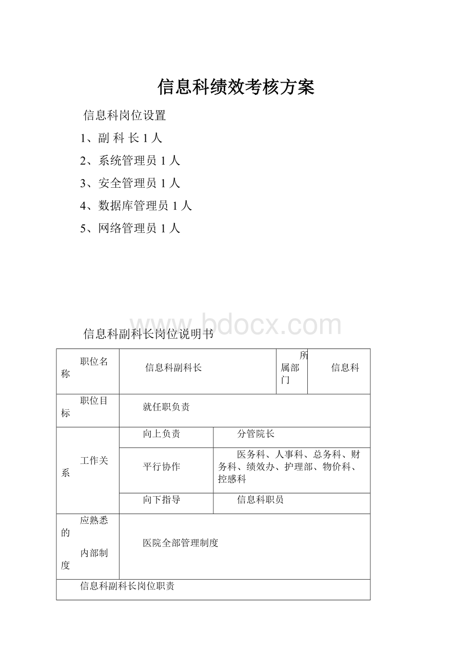 信息科绩效考核方案.docx