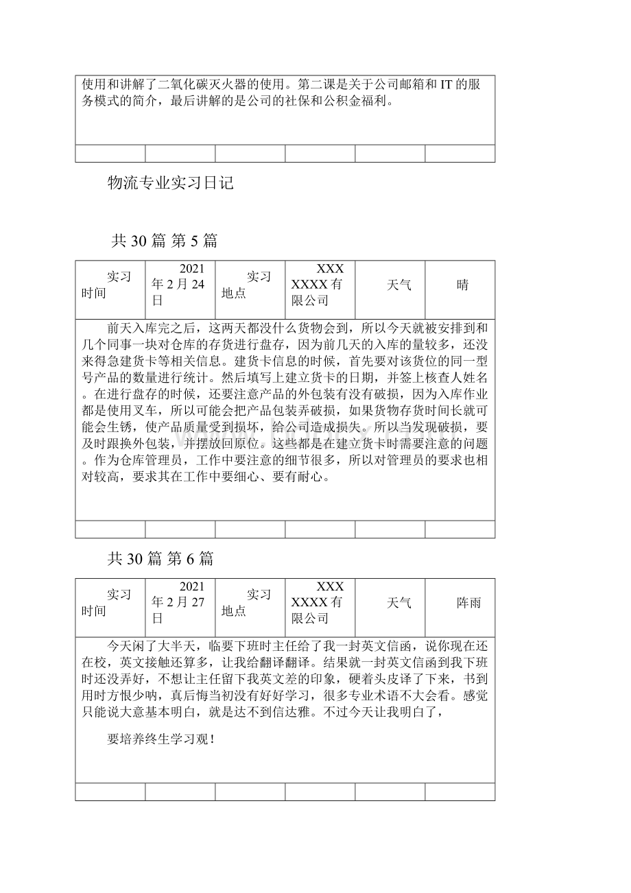 最新实习日记物流专业市场营销部实习日记30篇.docx_第3页