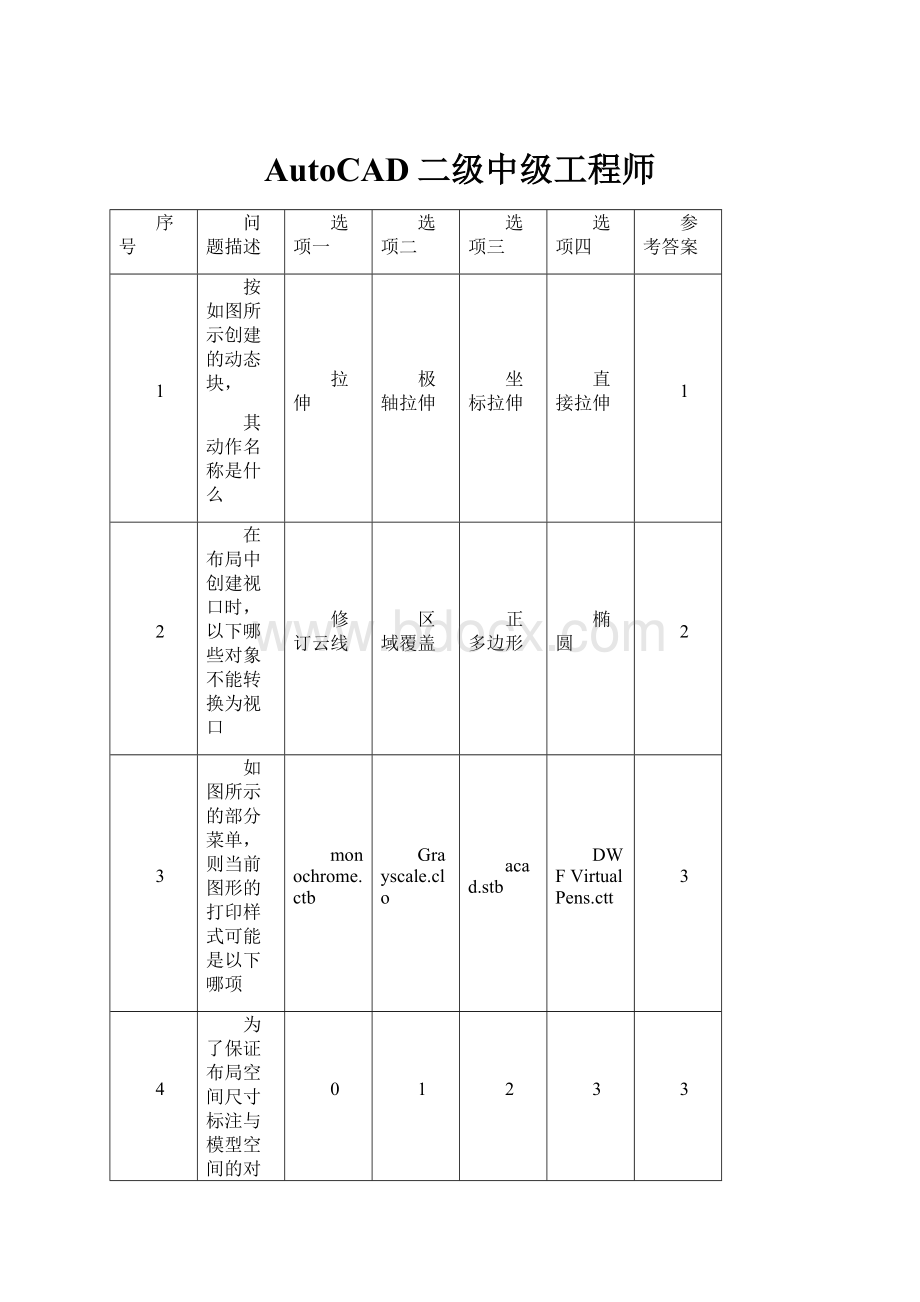 AutoCAD二级中级工程师.docx