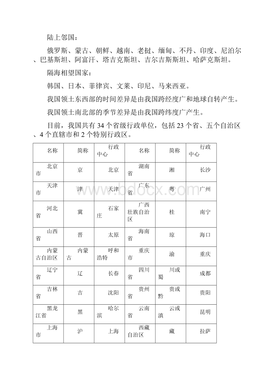 八年级上册地理复习资料.docx_第2页