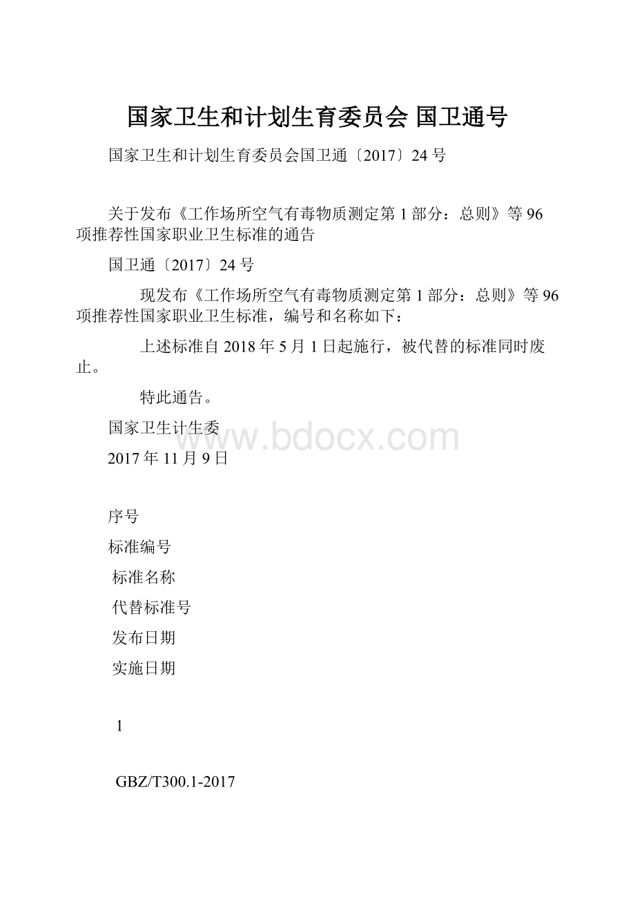 国家卫生和计划生育委员会 国卫通号.docx_第1页