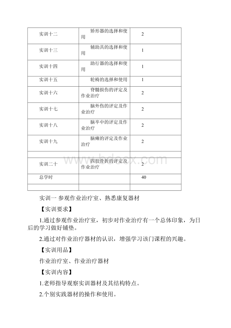 《作业治疗学》实训指导doc.docx_第2页