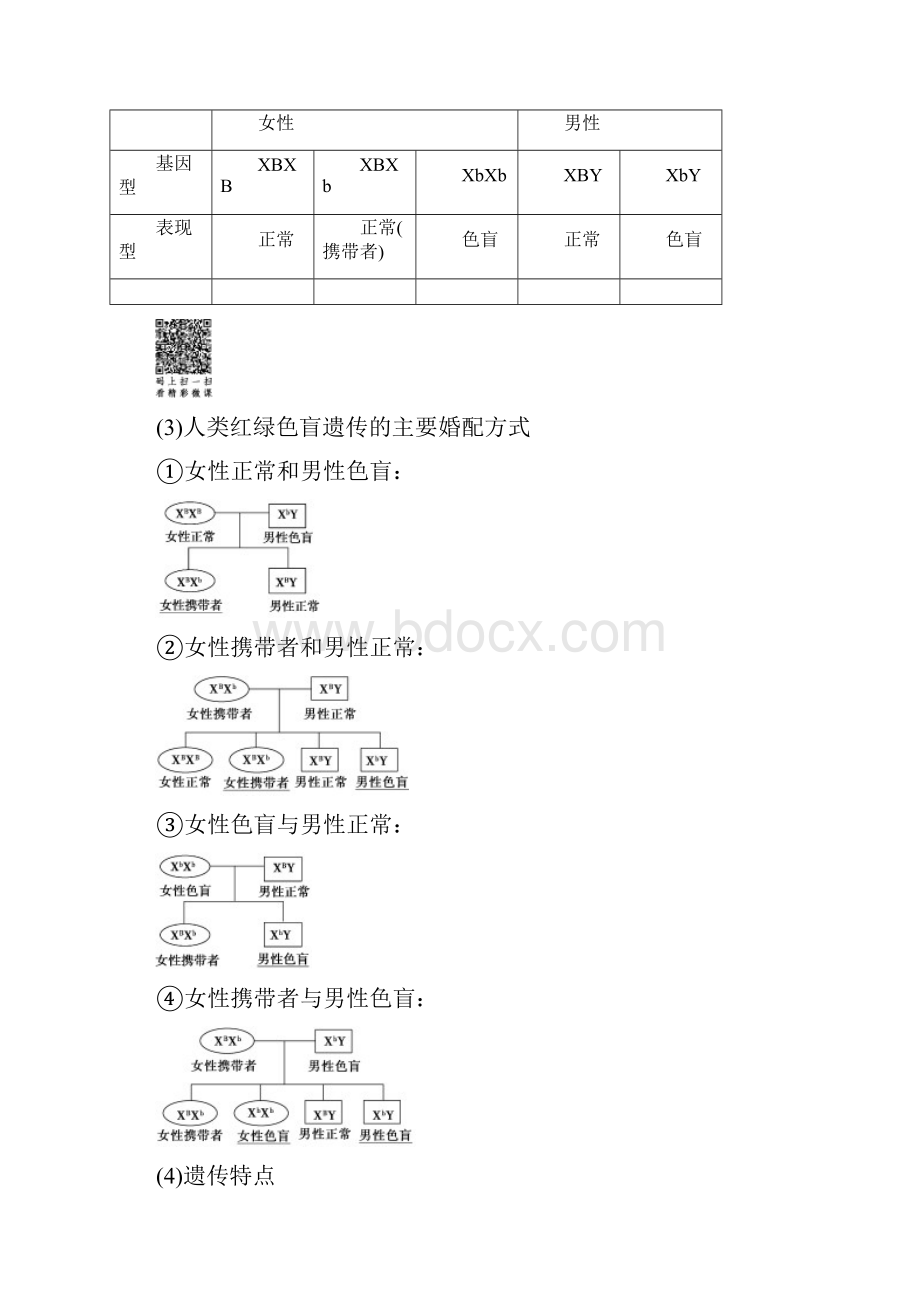 学年高中生物人教版必修2第2章基因和染色体的关系第3节 伴性遗传.docx_第2页