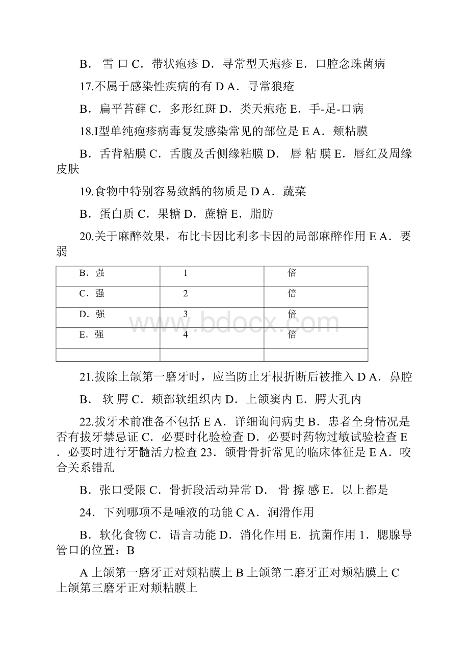 口腔科学试题及答案可编辑修改word版.docx_第3页