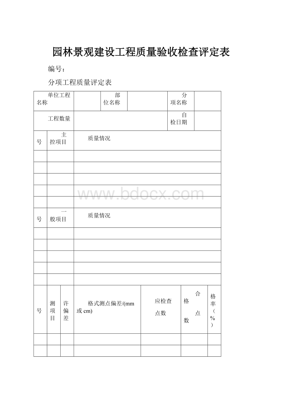 园林景观建设工程质量验收检查评定表.docx_第1页