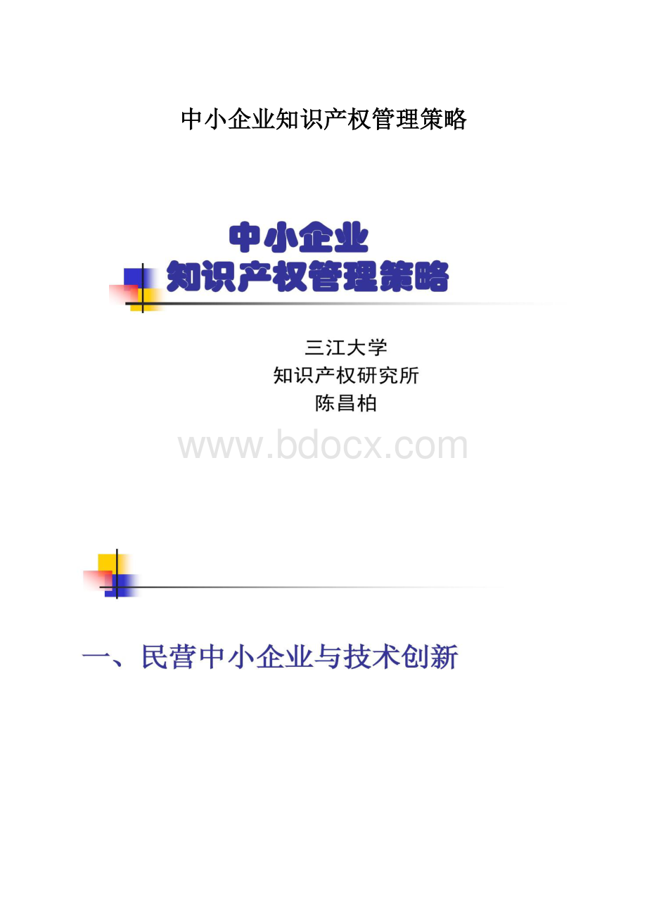 中小企业知识产权管理策略.docx