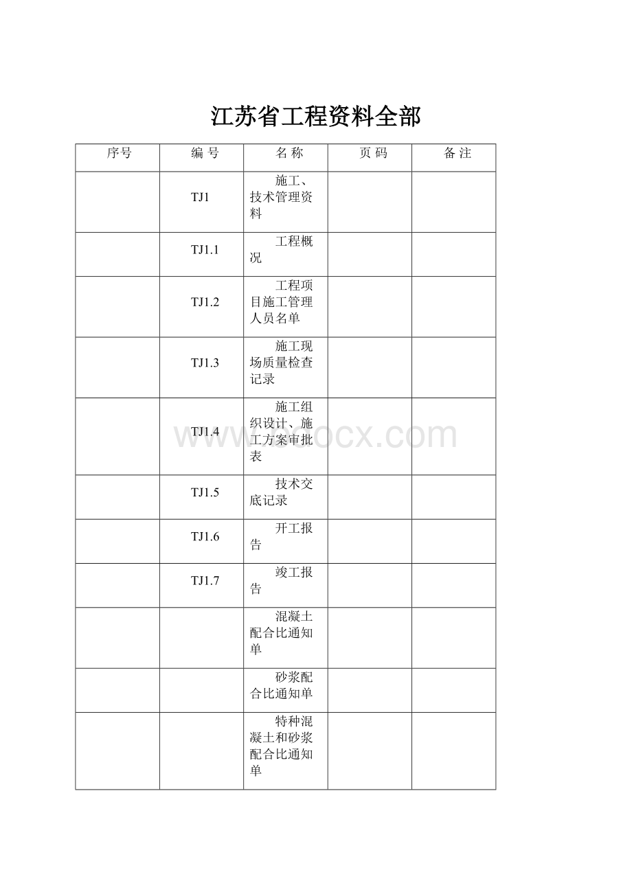 江苏省工程资料全部.docx_第1页