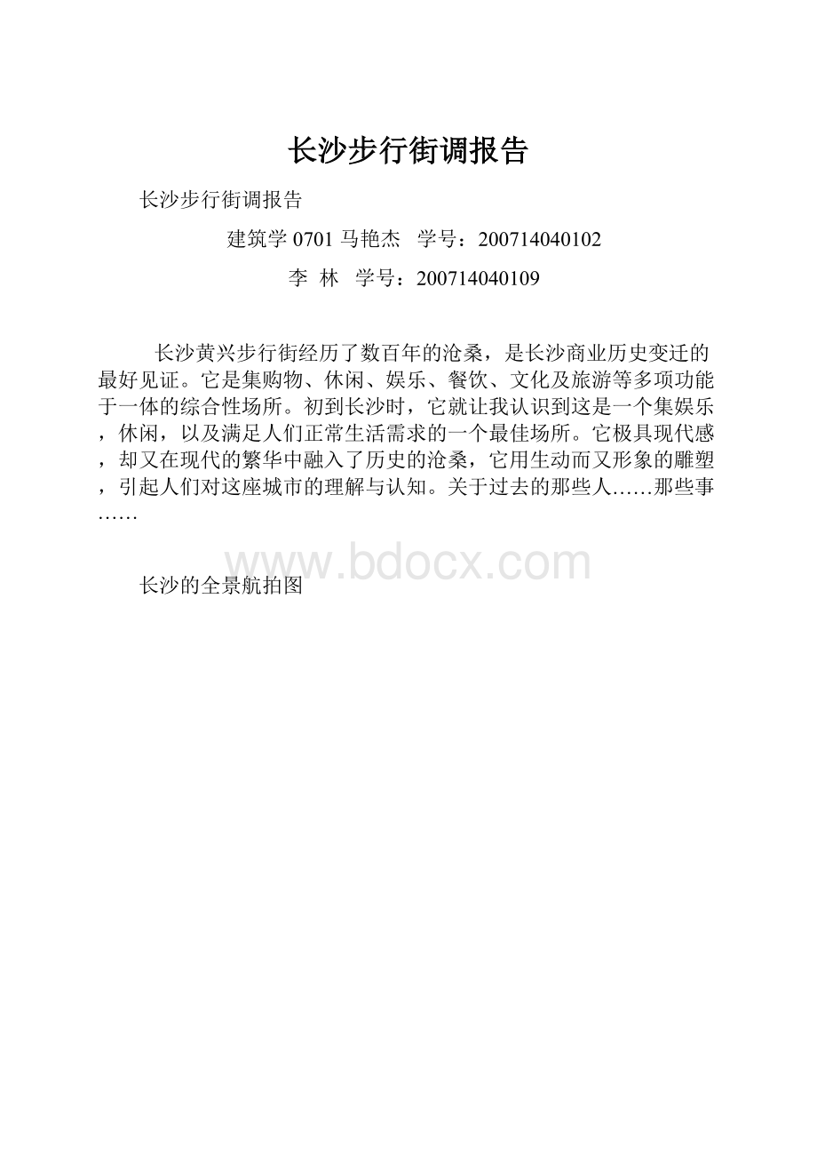 长沙步行街调报告.docx_第1页