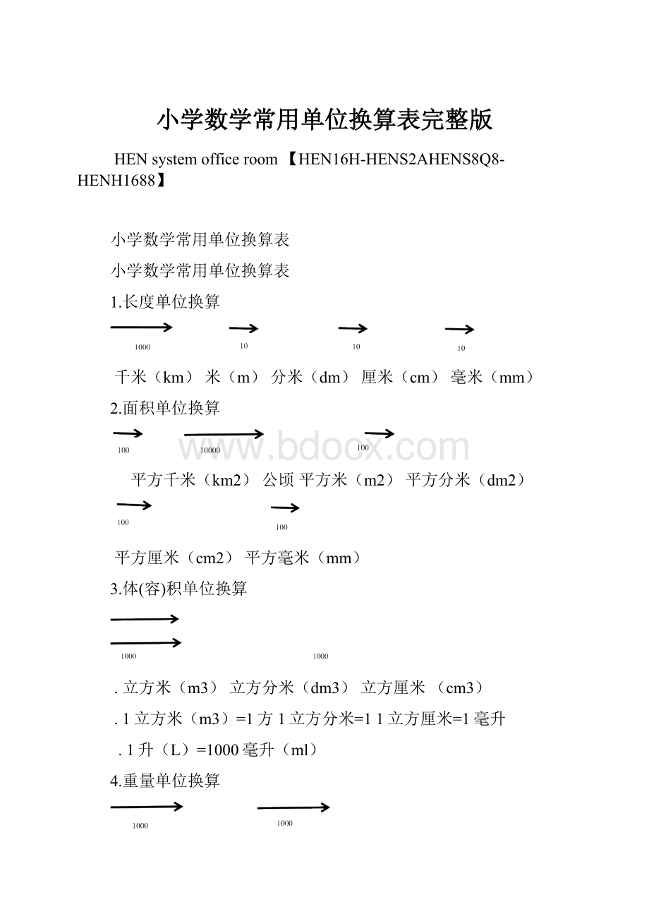 小学数学常用单位换算表完整版.docx_第1页