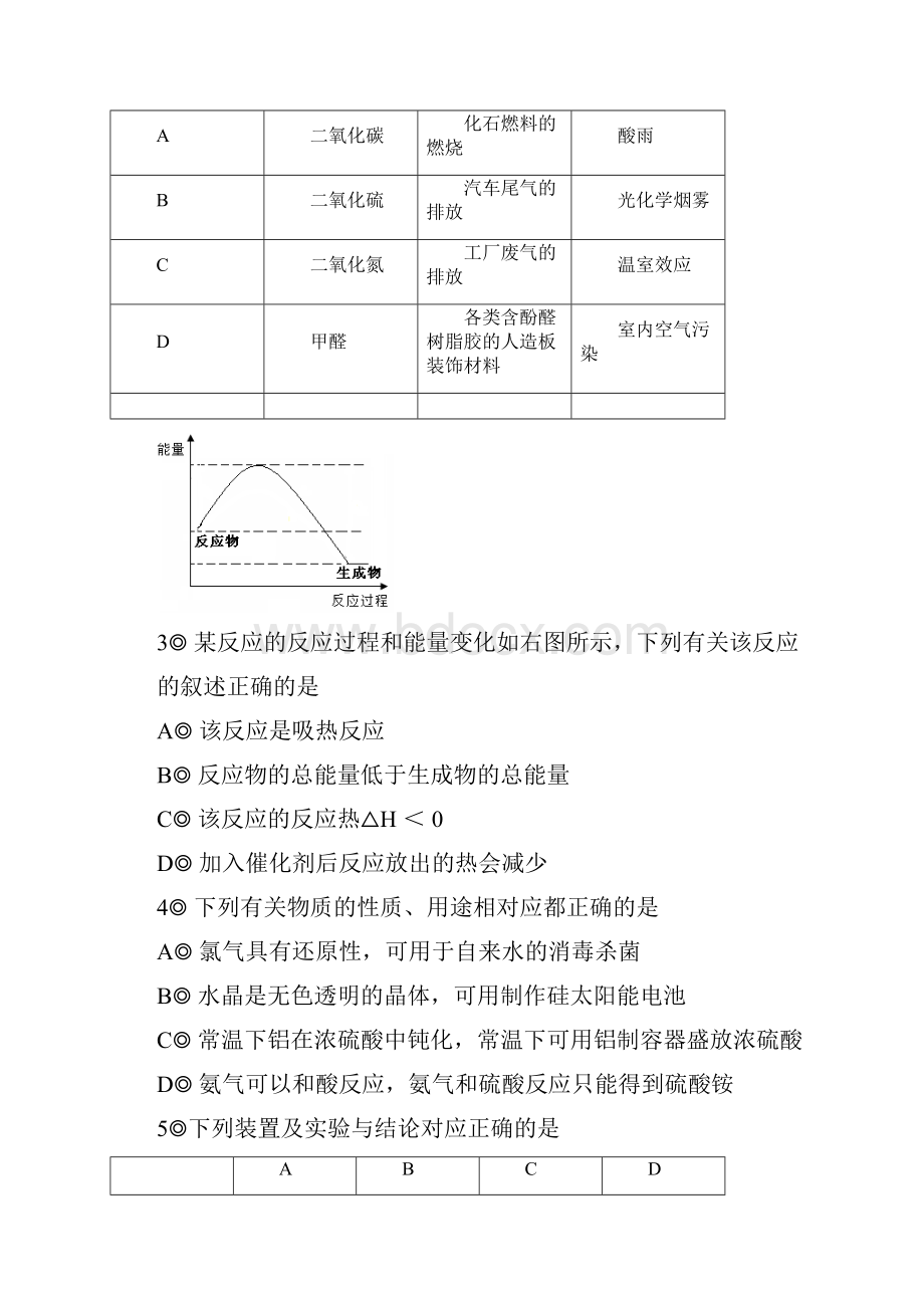 经典编排高三化学北京市朝阳区届上学期000001考试试题新人教版.docx_第2页