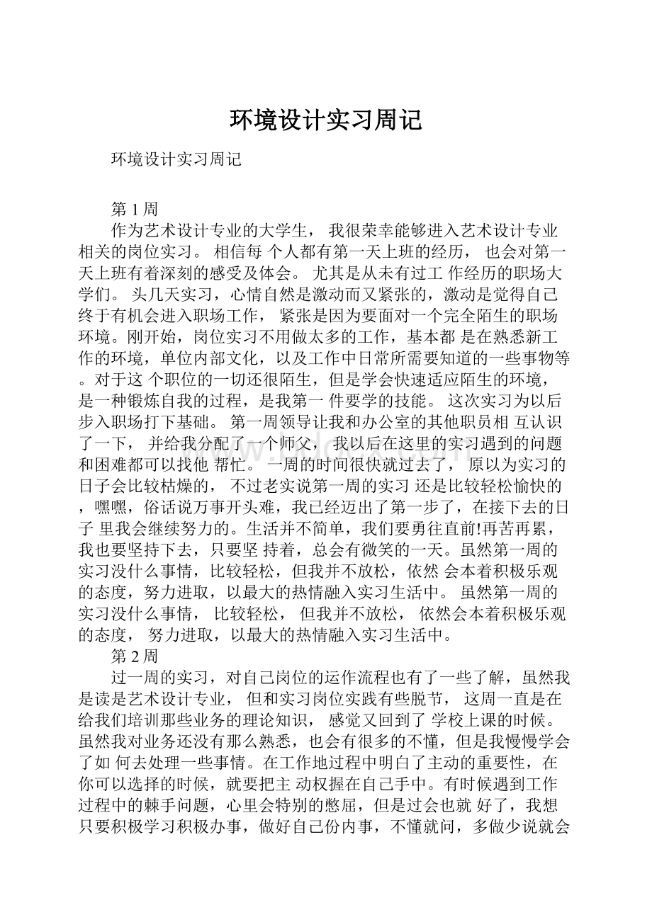 环境设计实习周记.docx