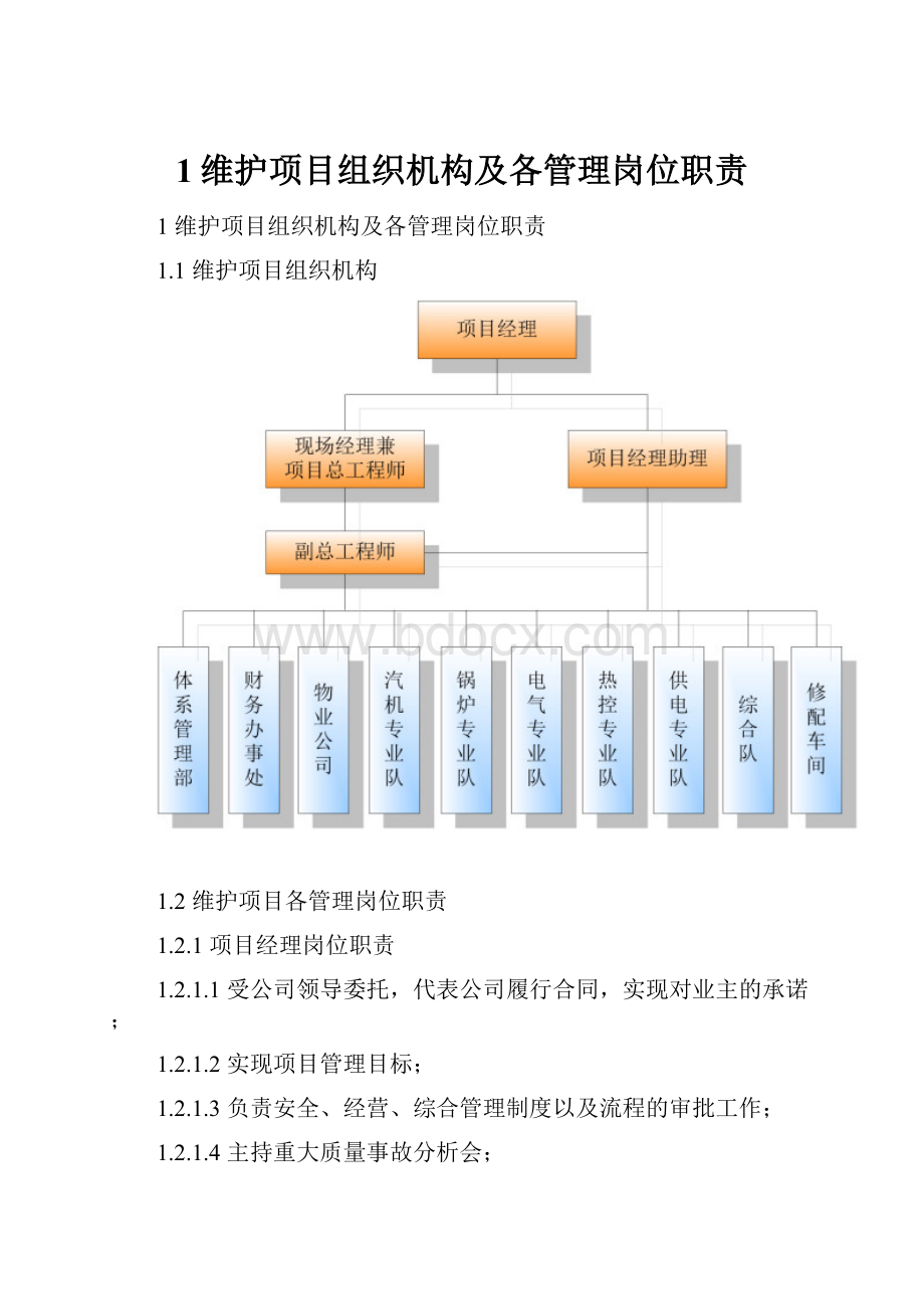 1维护项目组织机构及各管理岗位职责.docx_第1页