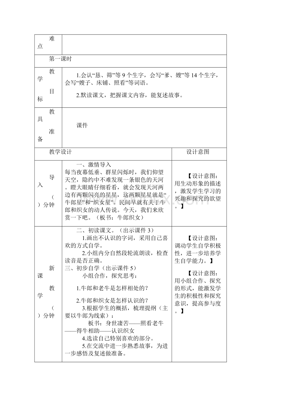 编版小学五年级语文上册牛郎织女一 教案.docx_第2页