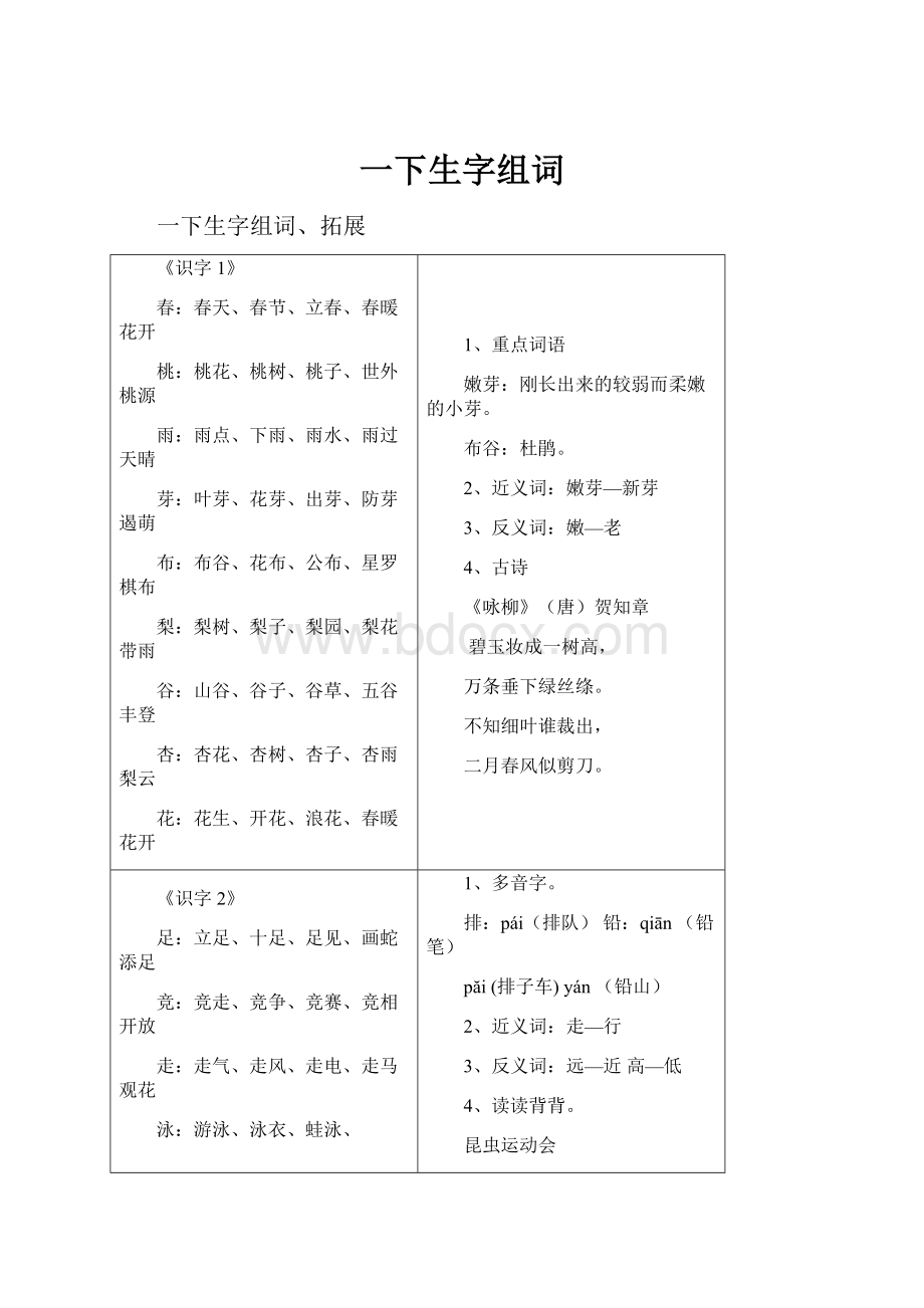 一下生字组词.docx_第1页