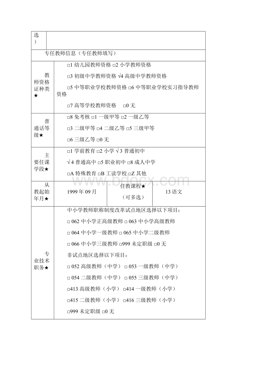 全国教职工基础信息采集表中小学校样表.docx_第3页