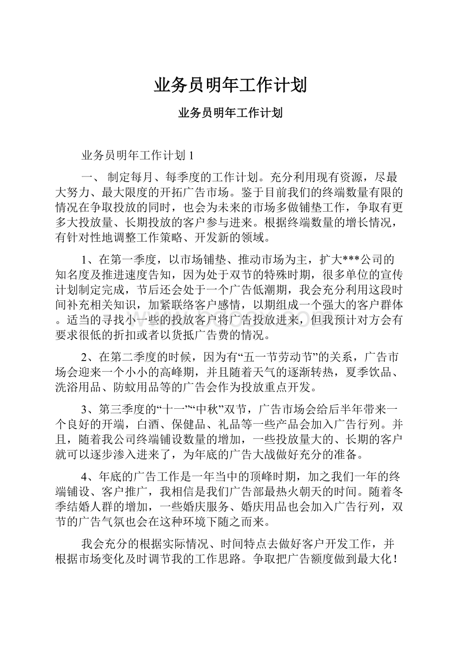 业务员明年工作计划.docx_第1页