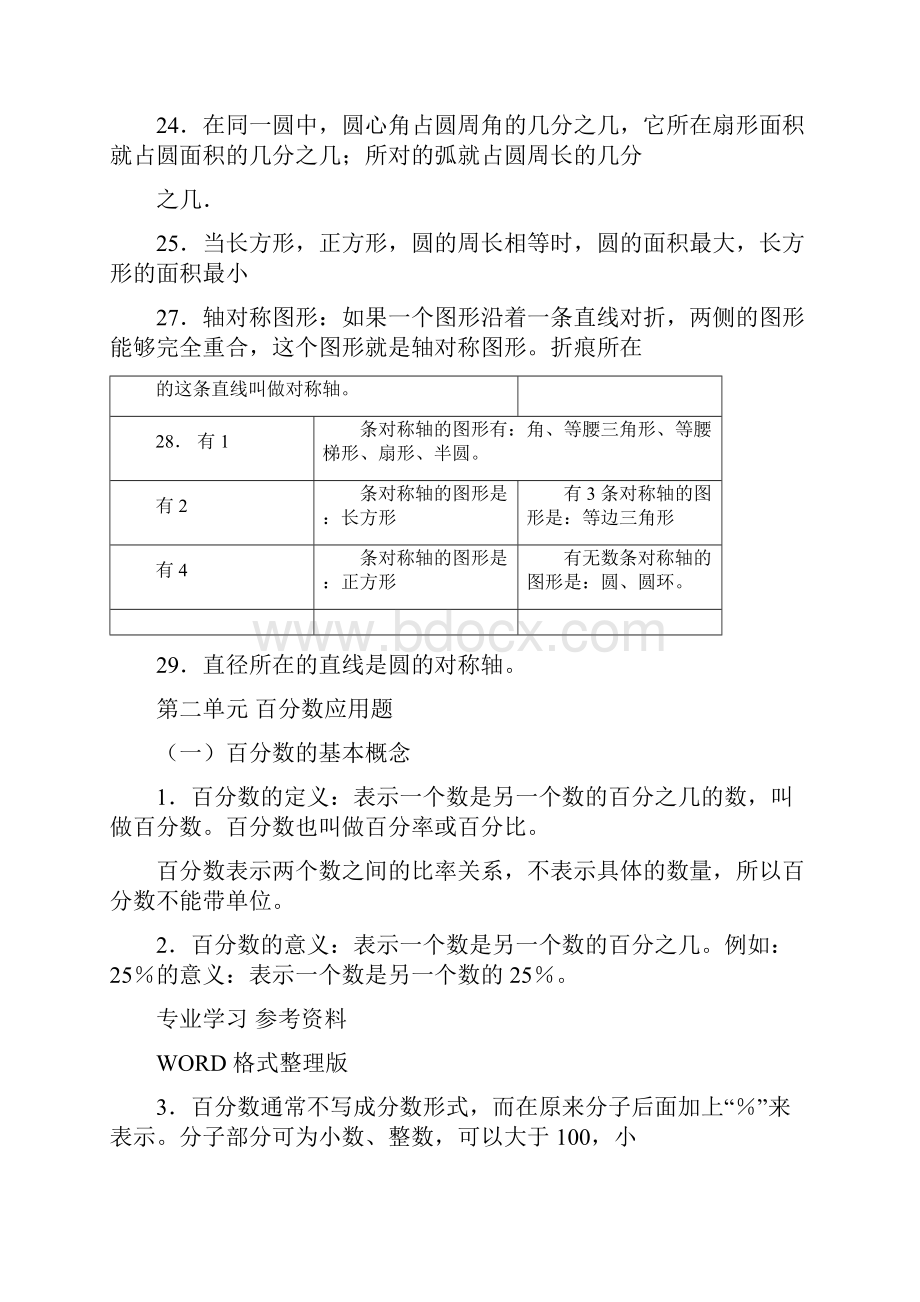 北师大版六年级上册数学期中复习资料与习题.docx_第3页