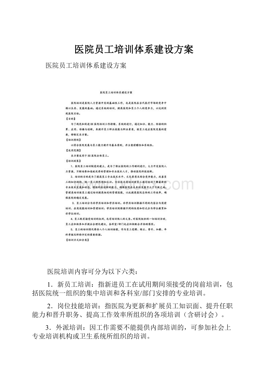 医院员工培训体系建设方案.docx_第1页