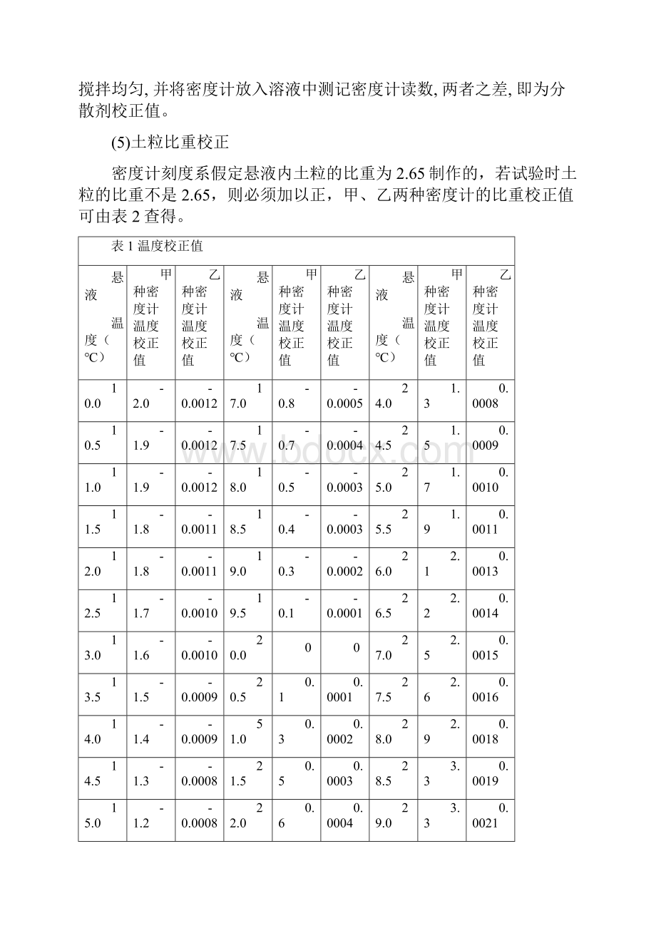 实验一颗粒大小分析试验比重计法.docx_第3页