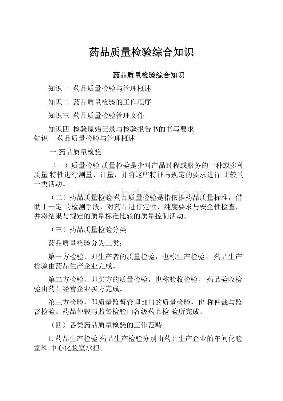 药品质量检验综合知识.docx