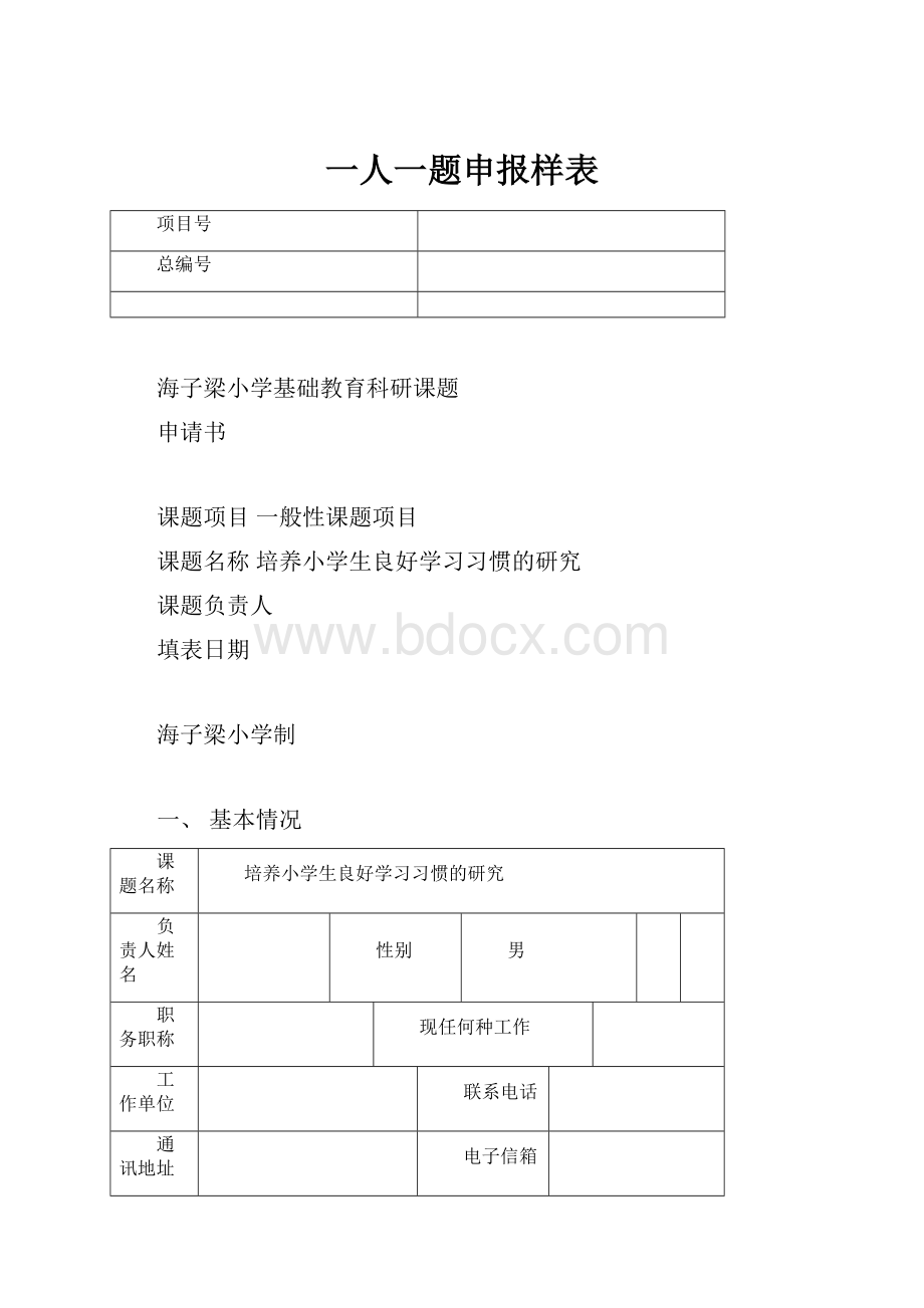 一人一题申报样表.docx