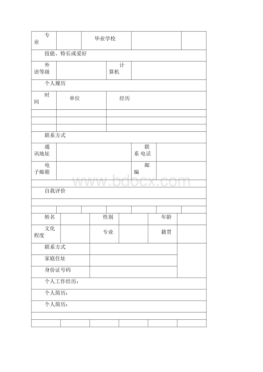 个人简历模板全套优品精校.docx_第2页