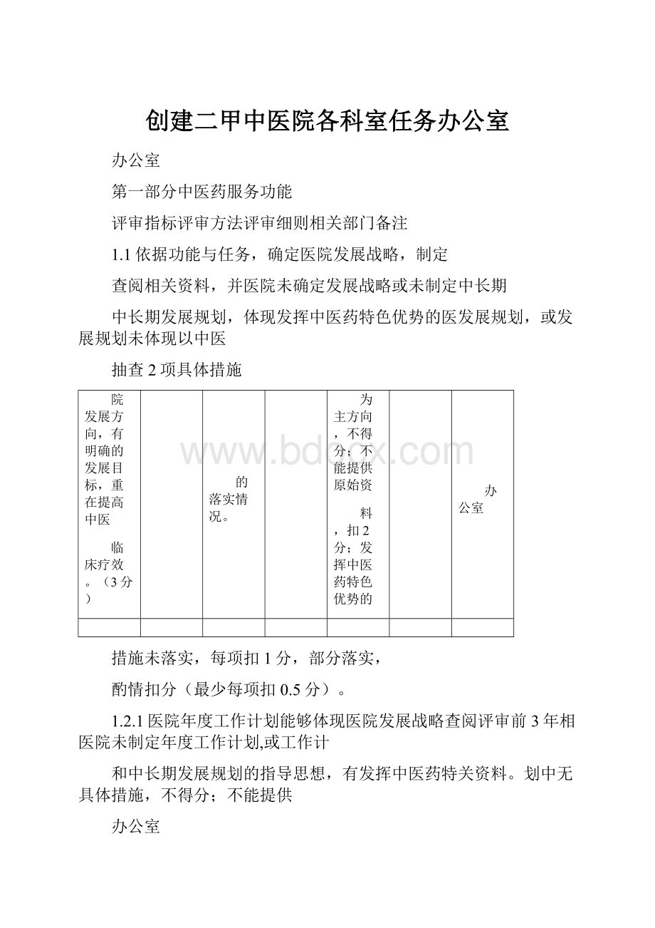 创建二甲中医院各科室任务办公室.docx_第1页