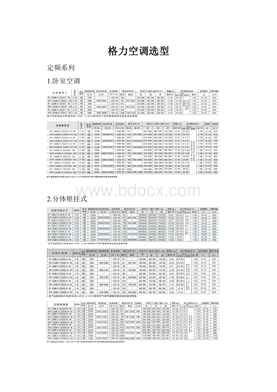 格力空调选型.docx_第1页