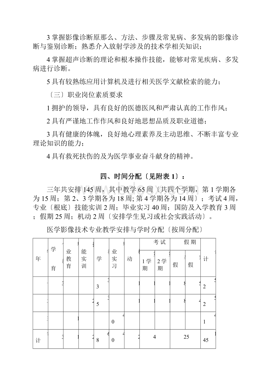 医学影像技术《医学影像技术专业人才培养方案》.docx_第3页