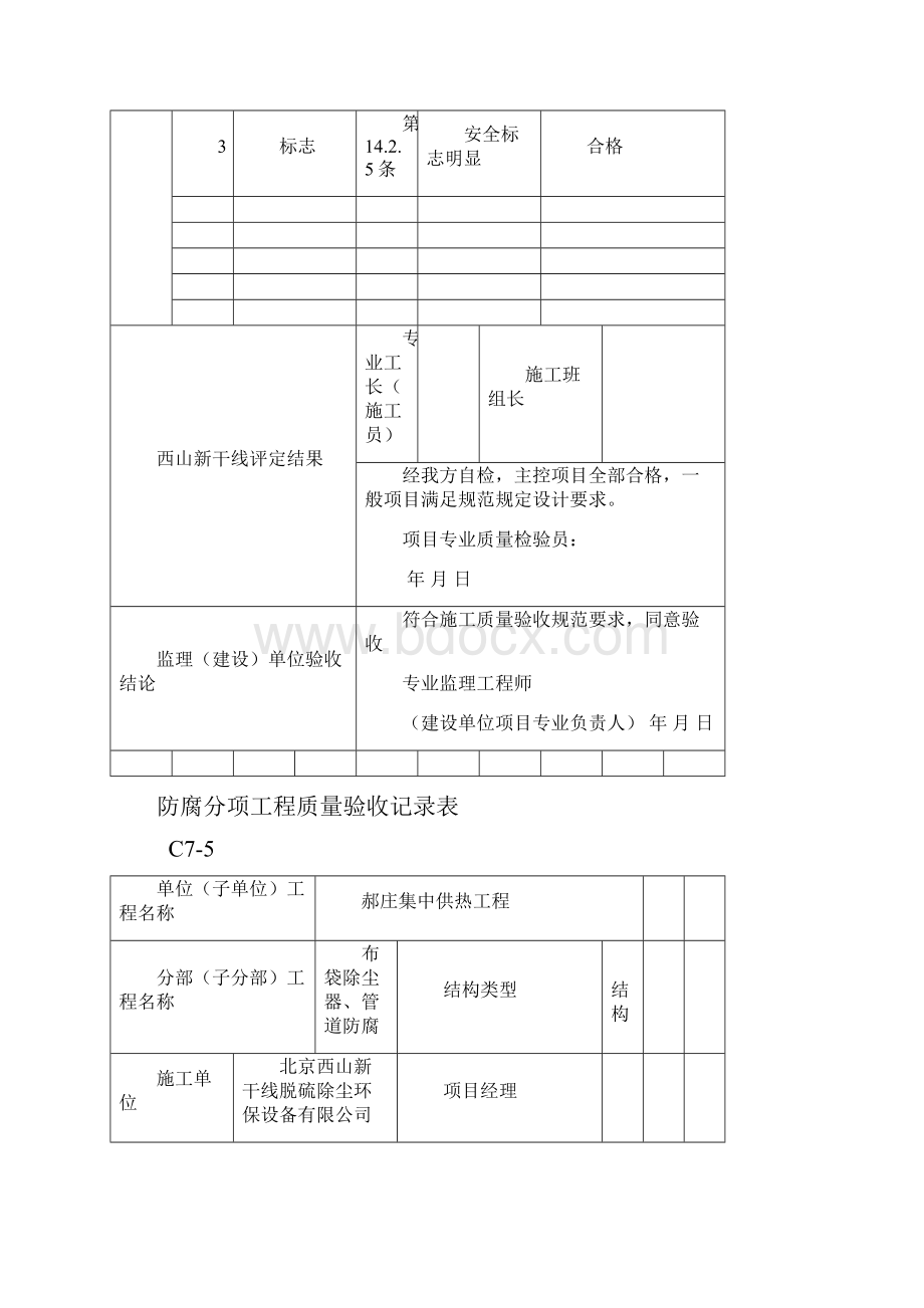 布袋除尘器分部分项验收记录表.docx_第2页