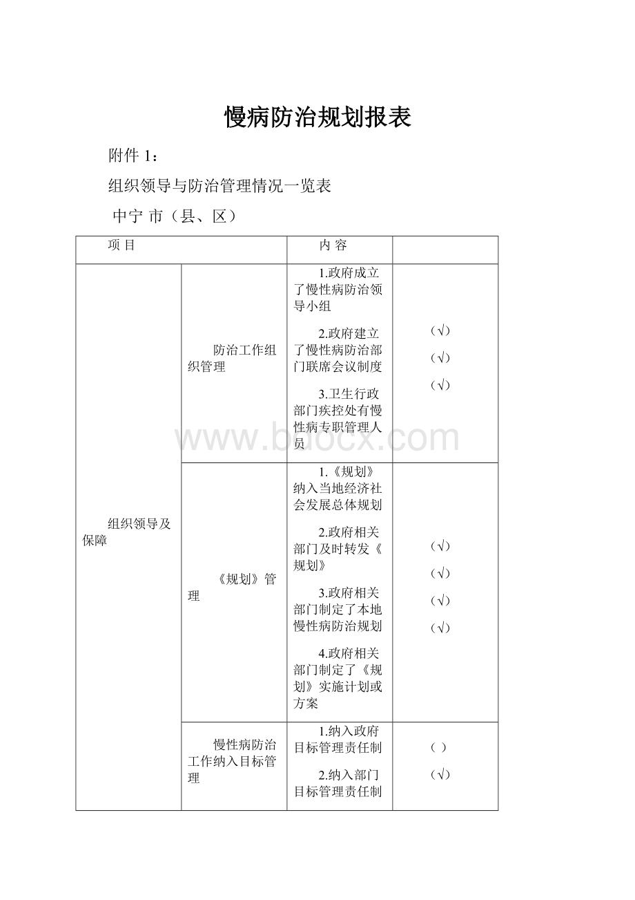 慢病防治规划报表.docx